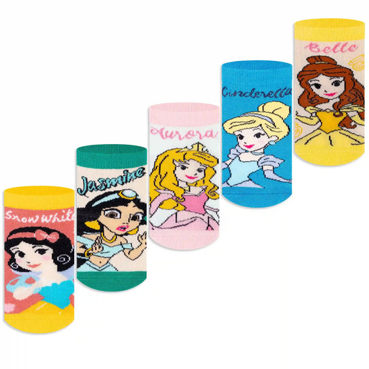 Disney Princesses Ankle Socks - Girls (Pack of 5) Supersox 3000