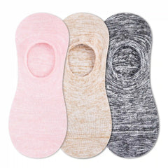 Baby Pink Beige Grey No-Show Socks - Women (Pack of 3)