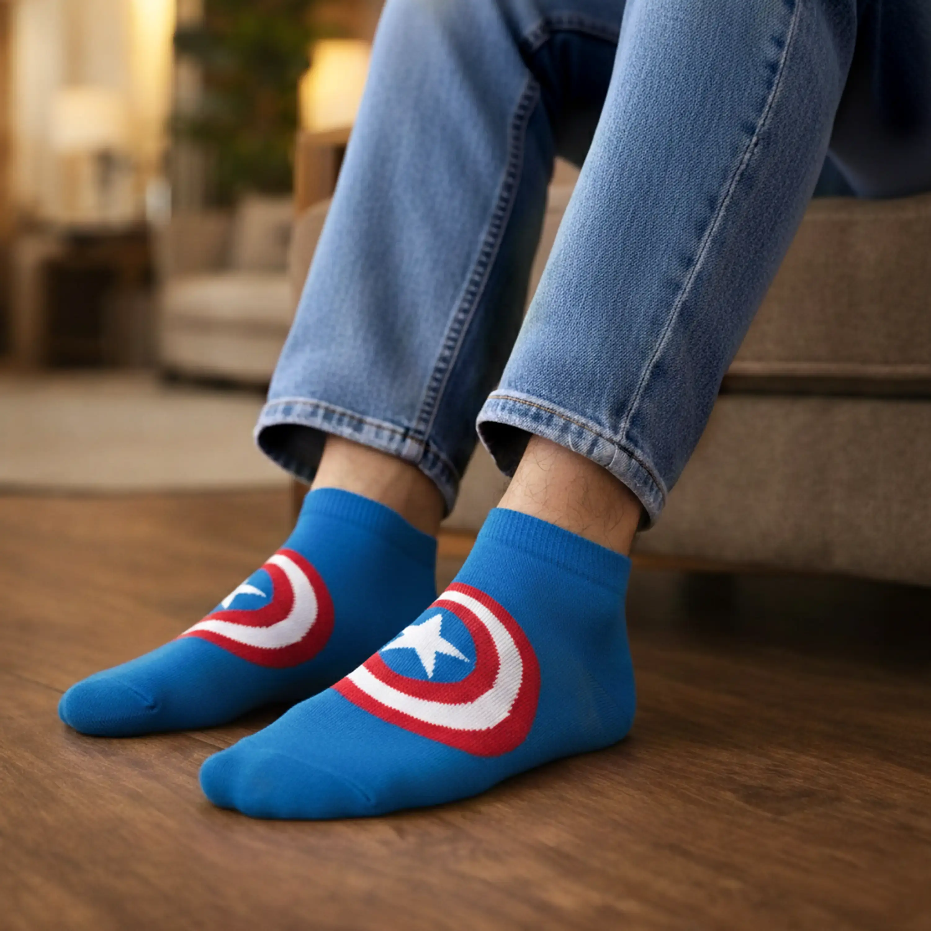 Marvel Captain America Low-Cut Socks - Men (Pack of 3) Supersox