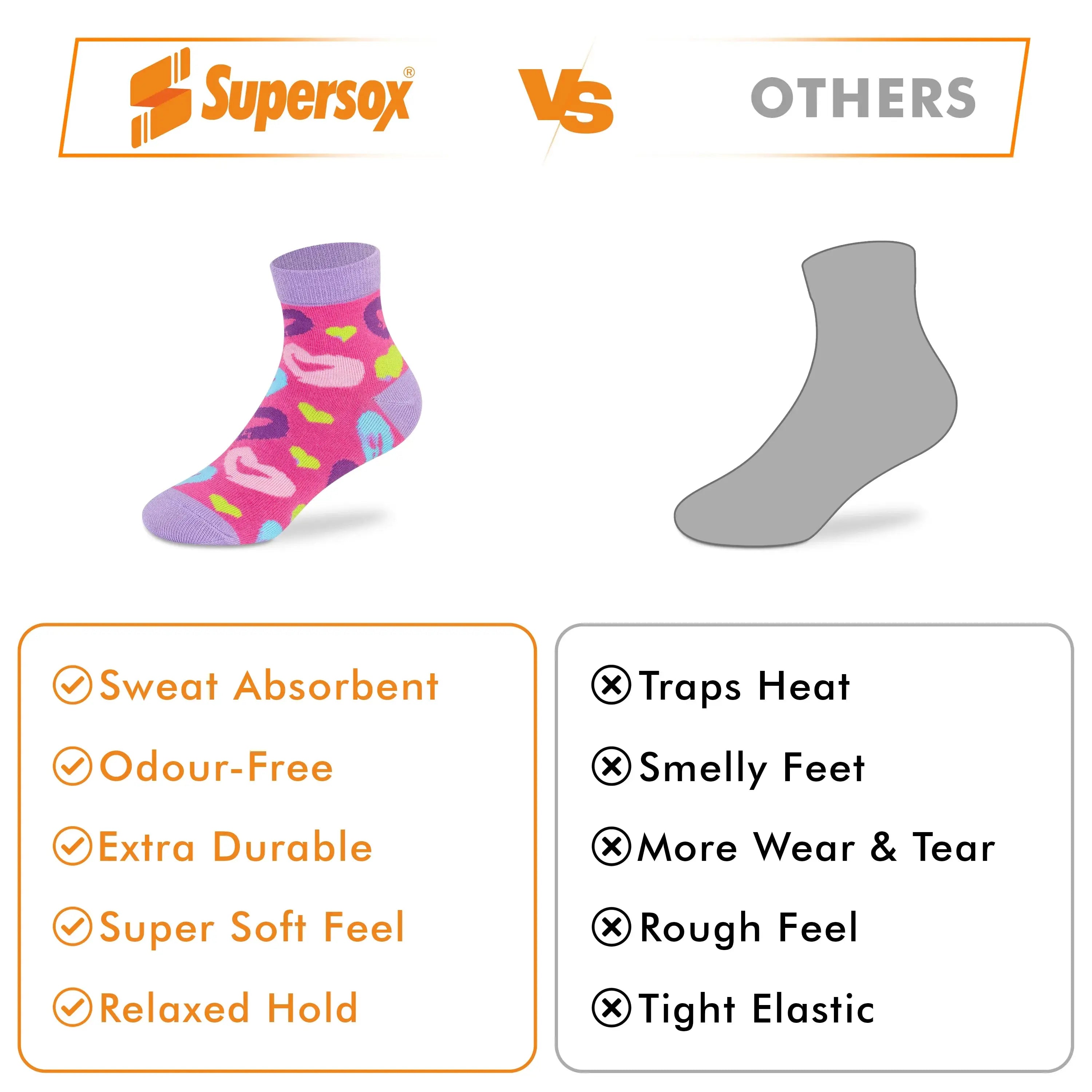Casual Ankle Socks - Girls (Pack of 3) Supersox