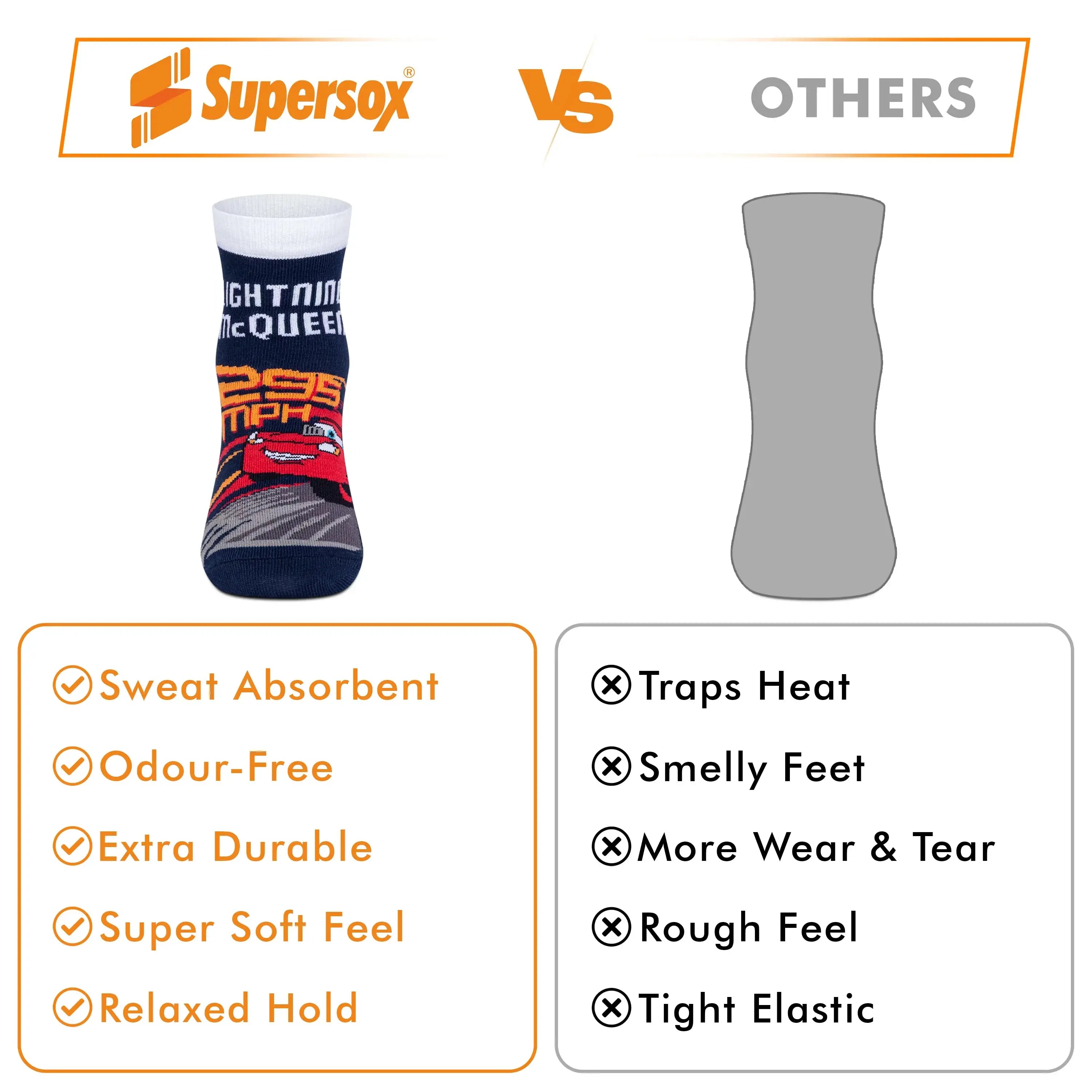Supersox Cars Ankle Socks - Boys (Pack of 2) Supersox