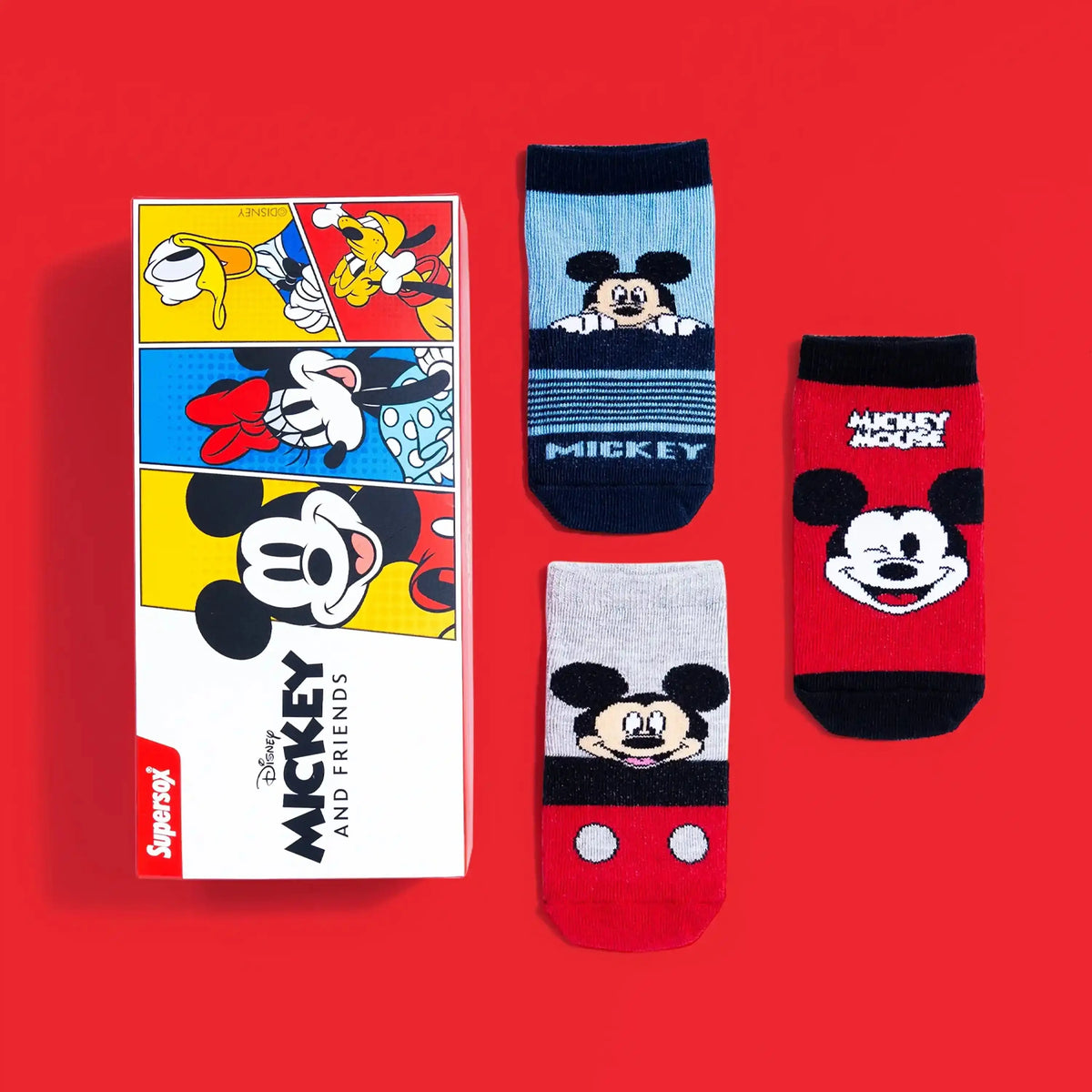 Disney Mickey & Friends Ankle Socks - Boys (Pack of 3) Supersox
