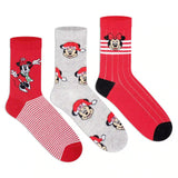 Disney Minnie Mouse Christmas Socks - Women (Pack of 3)