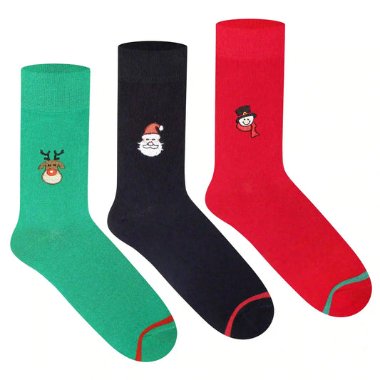 Supersox Embroidery Christmas Socks - Unisex (Pack of 3) 3000