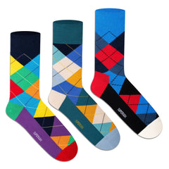 Argyle Crew Socks - Men (Pack of 3)