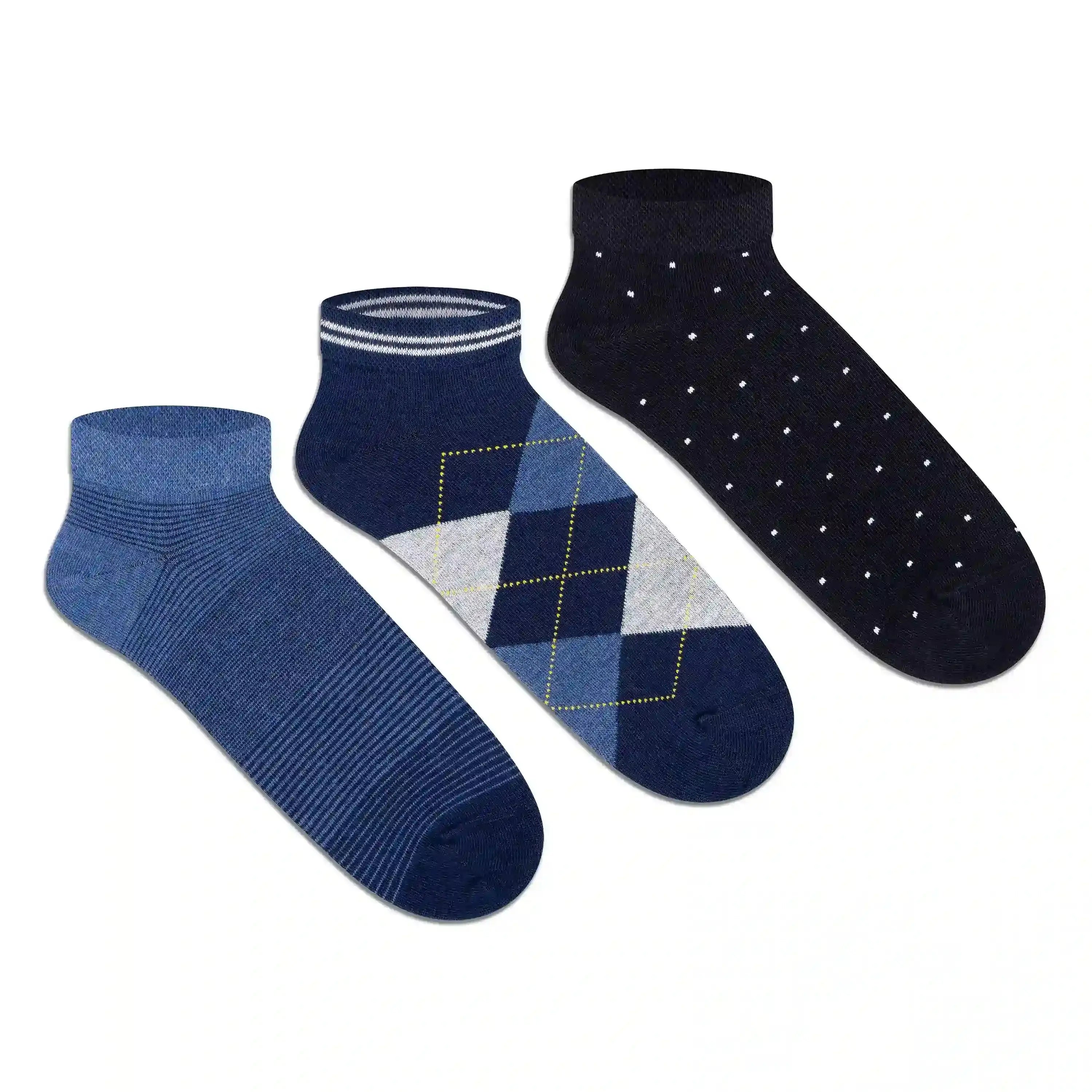 Supersox Mixed design Sneaker Socks - Men (Pack of 3)
