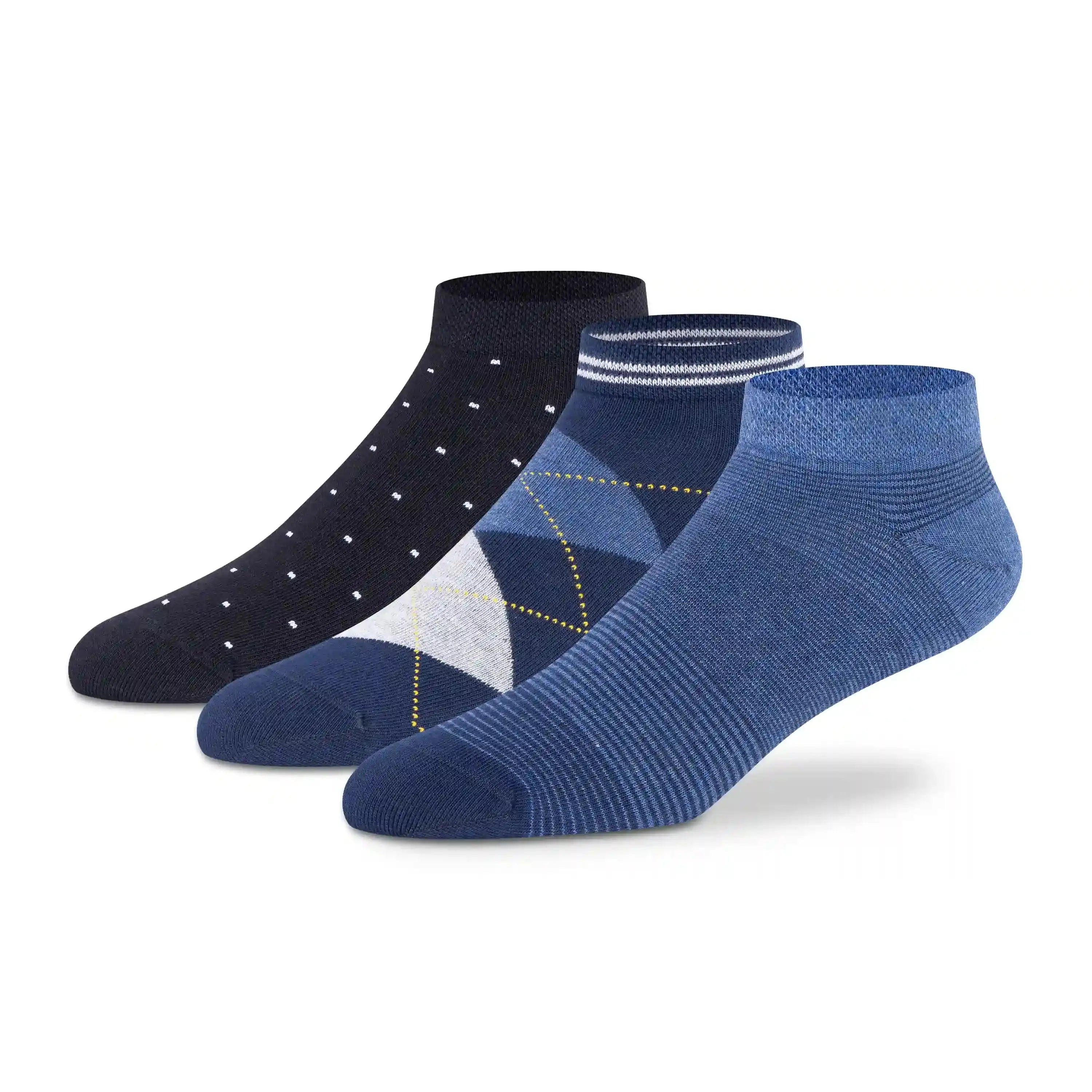 Supersox Mixed design Sneaker Socks - Men (Pack of 3)