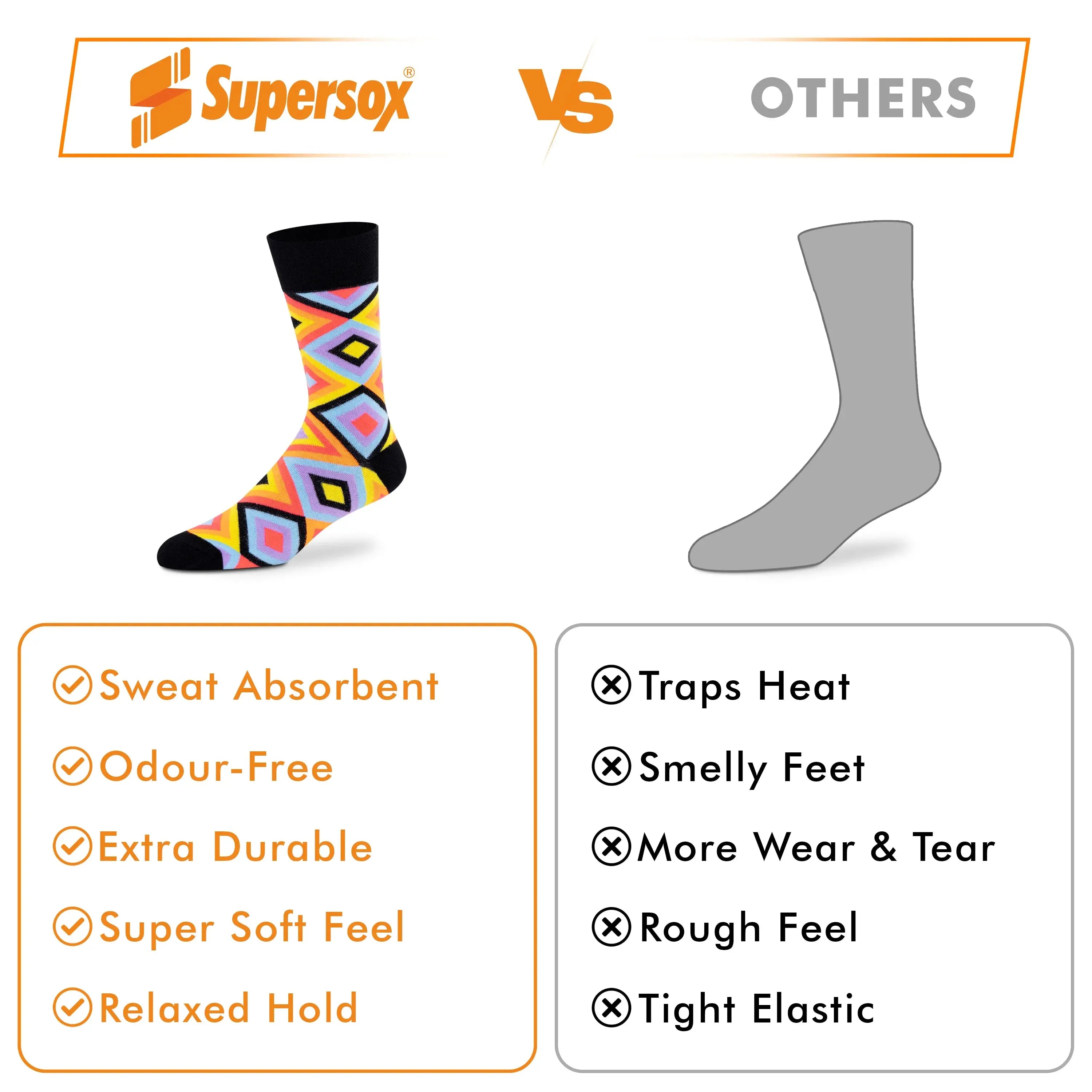 Vibrant Crew Socks - unisex (Pack of 1) Supersox