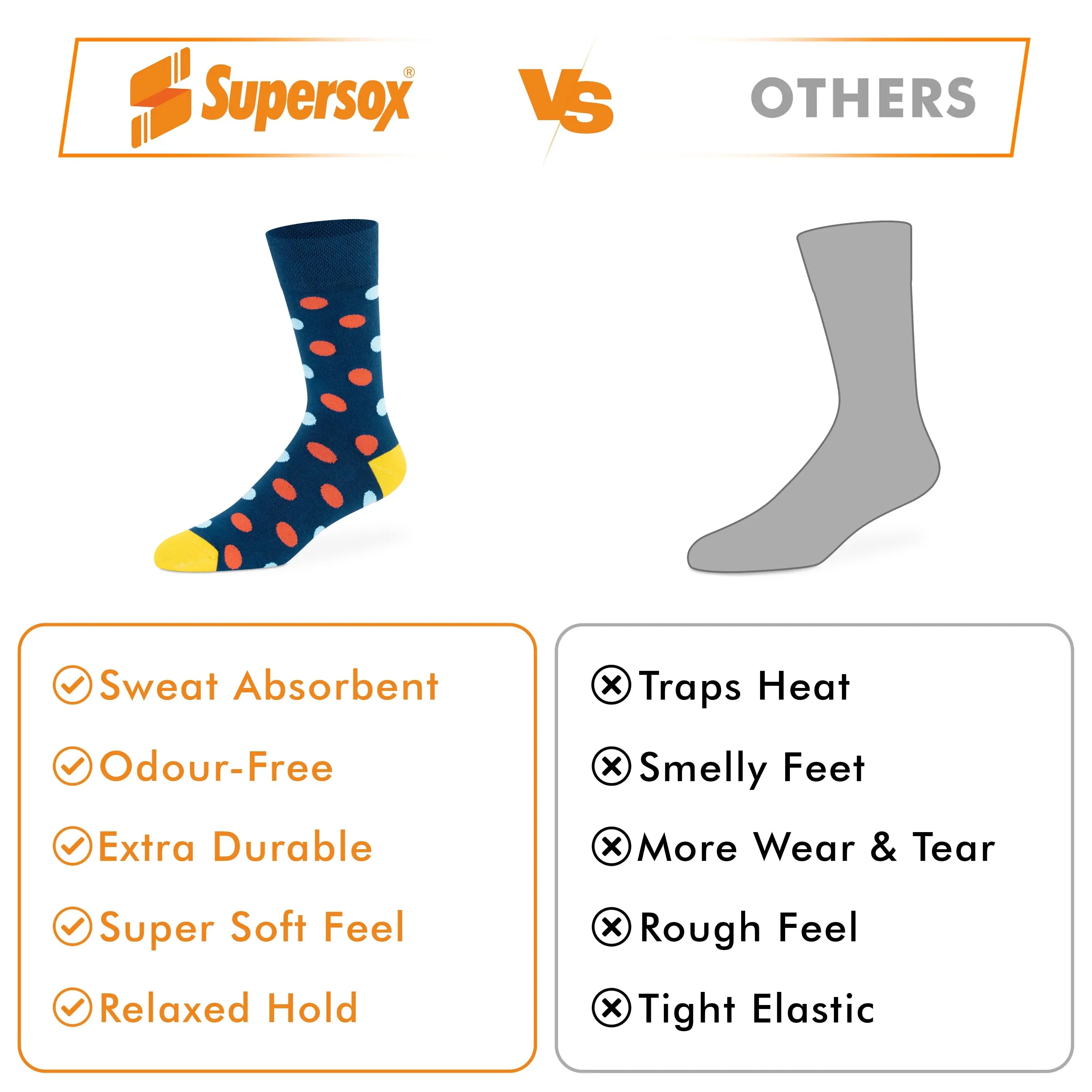 Funky Polka Crew Socks - Unisex (Pack of 2)