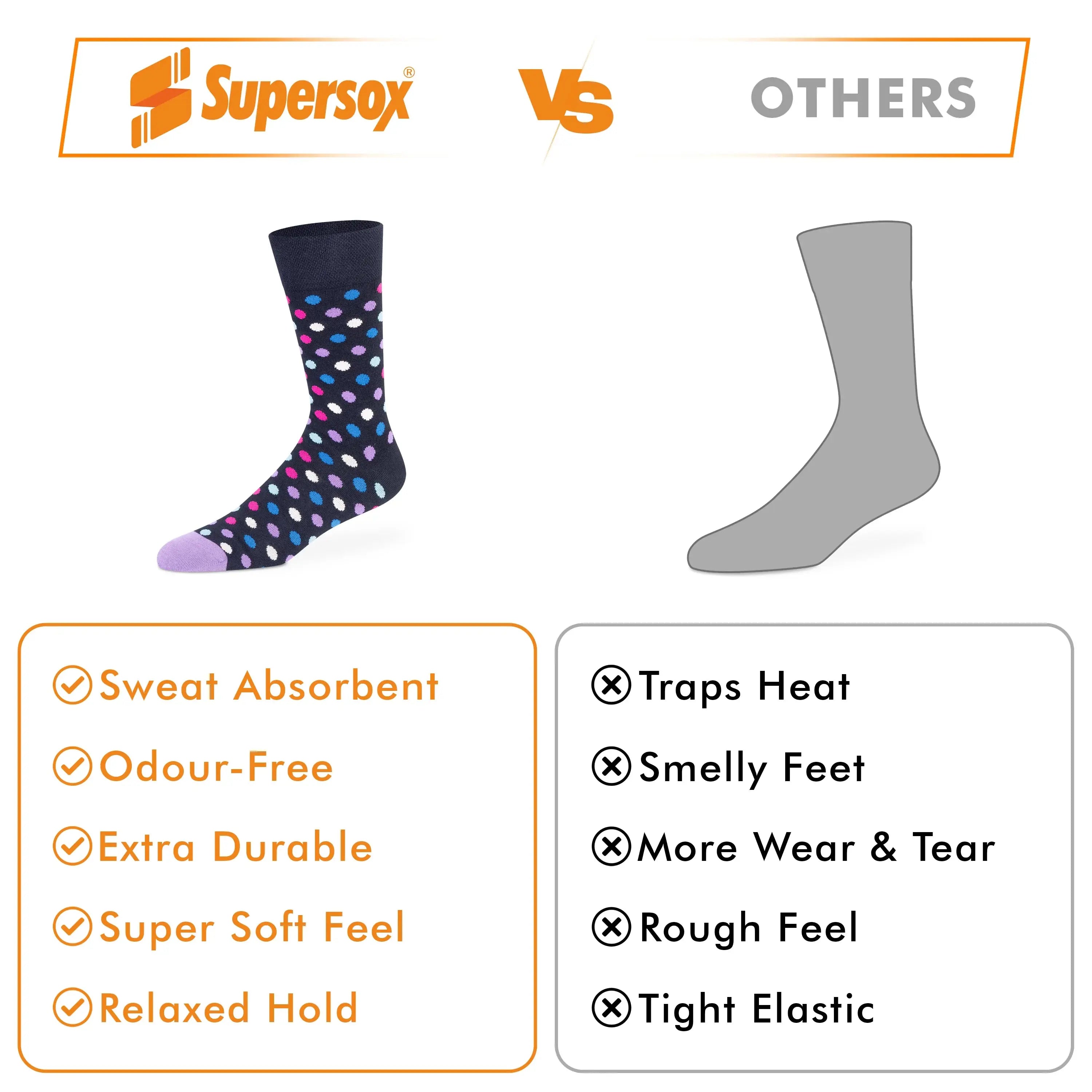 Funky Polka Crew Socks - Unisex (Pack of 2)