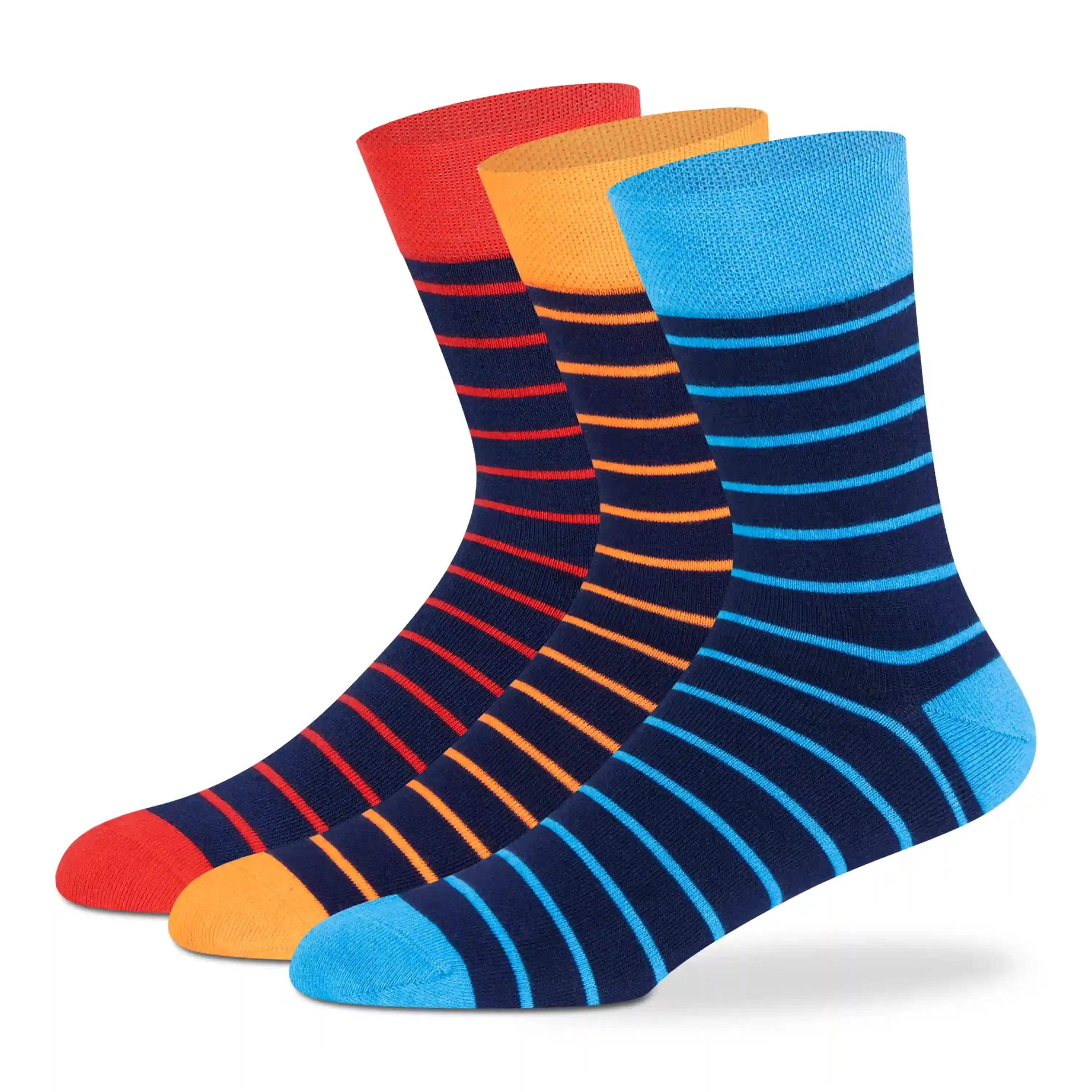 Causal Striped Zero Odor Modal Socks - Men (Pack of 3) Supersox