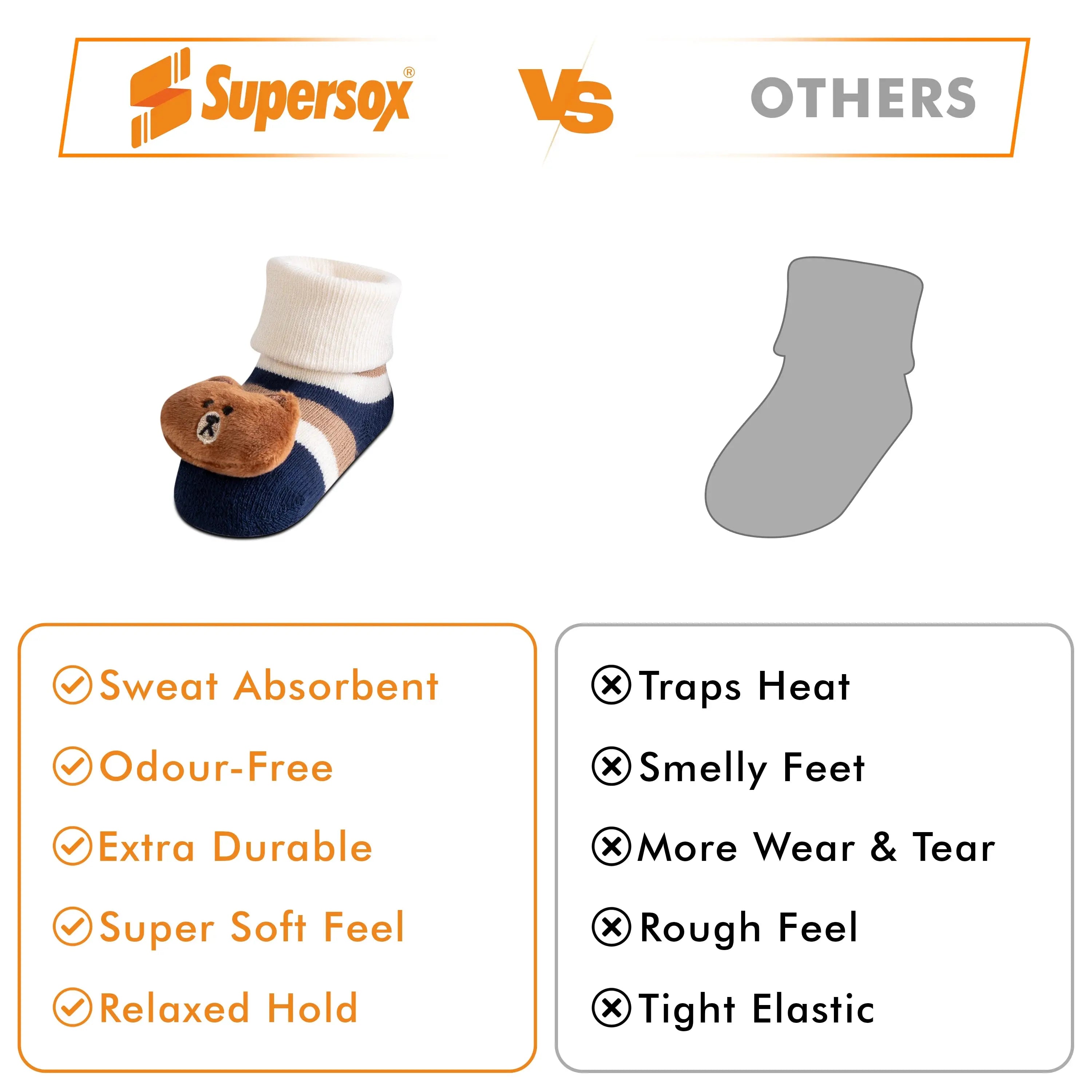 Bear Booties Socks - Babies (0–6 Months) (Pack of 1)