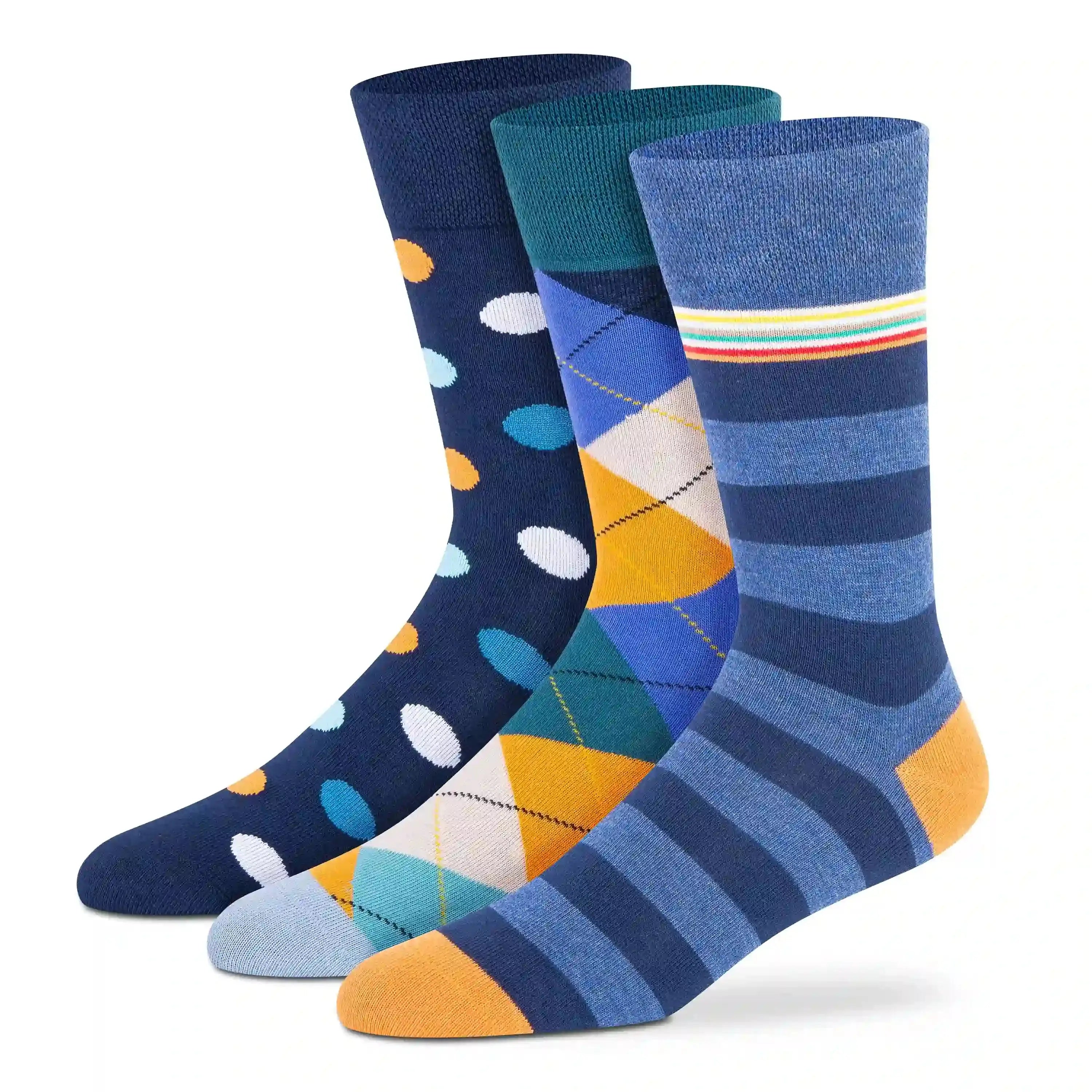 Funky Crew Socks (Unisex) - Pack of 3