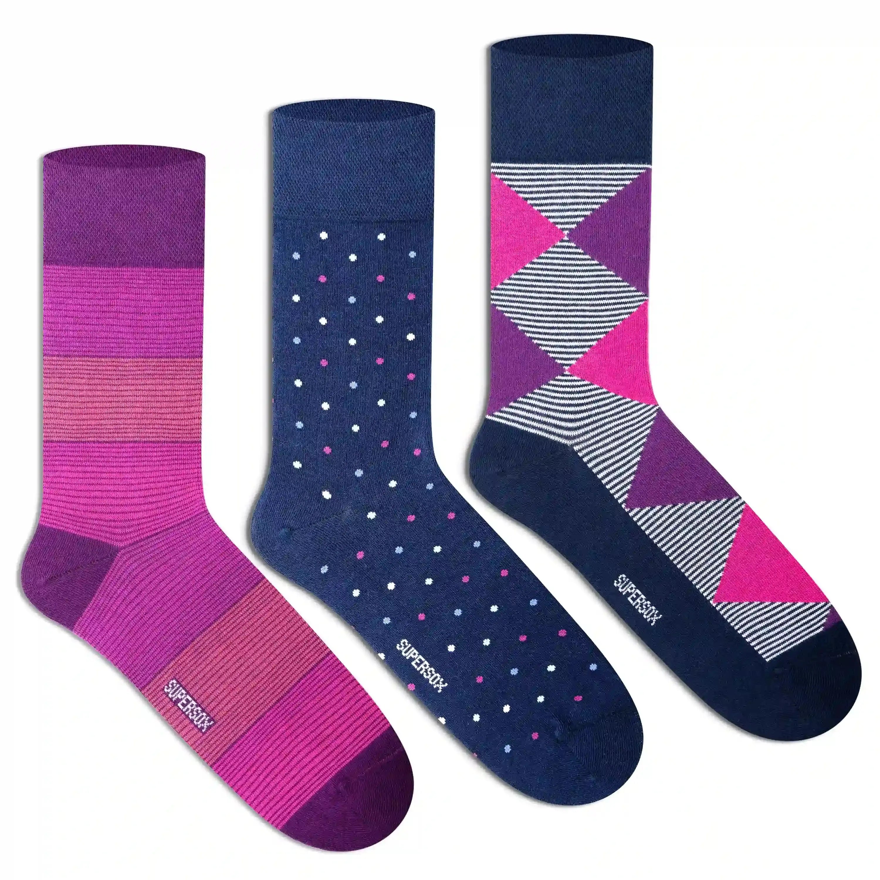 Funky Crew Socks (Unisex) - Pack of 3