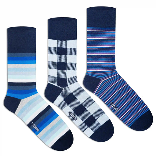 Funky Crew Socks (Unisex) - Pack of 3 3000