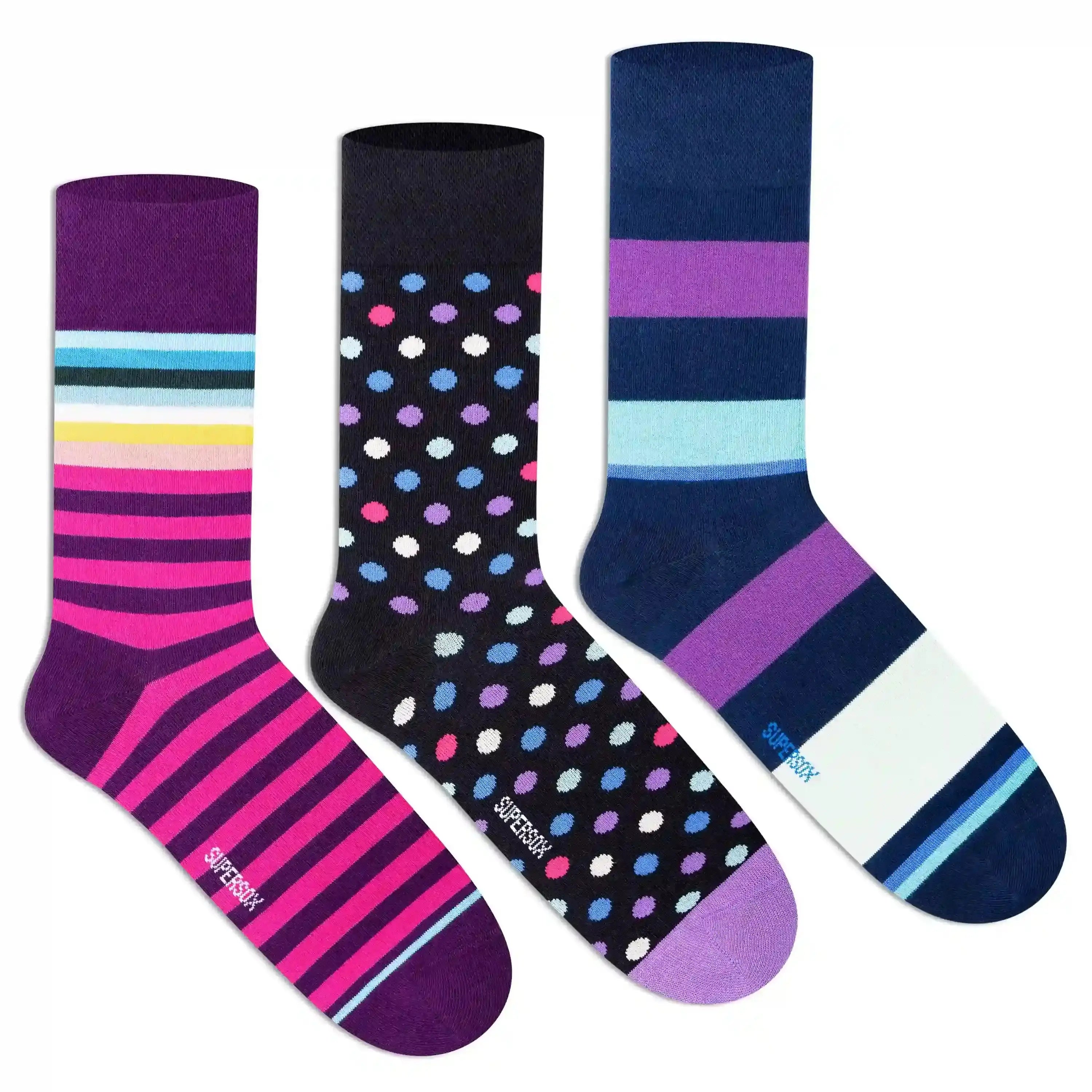 Funky Crew Socks (Unisex) - Pack of 3