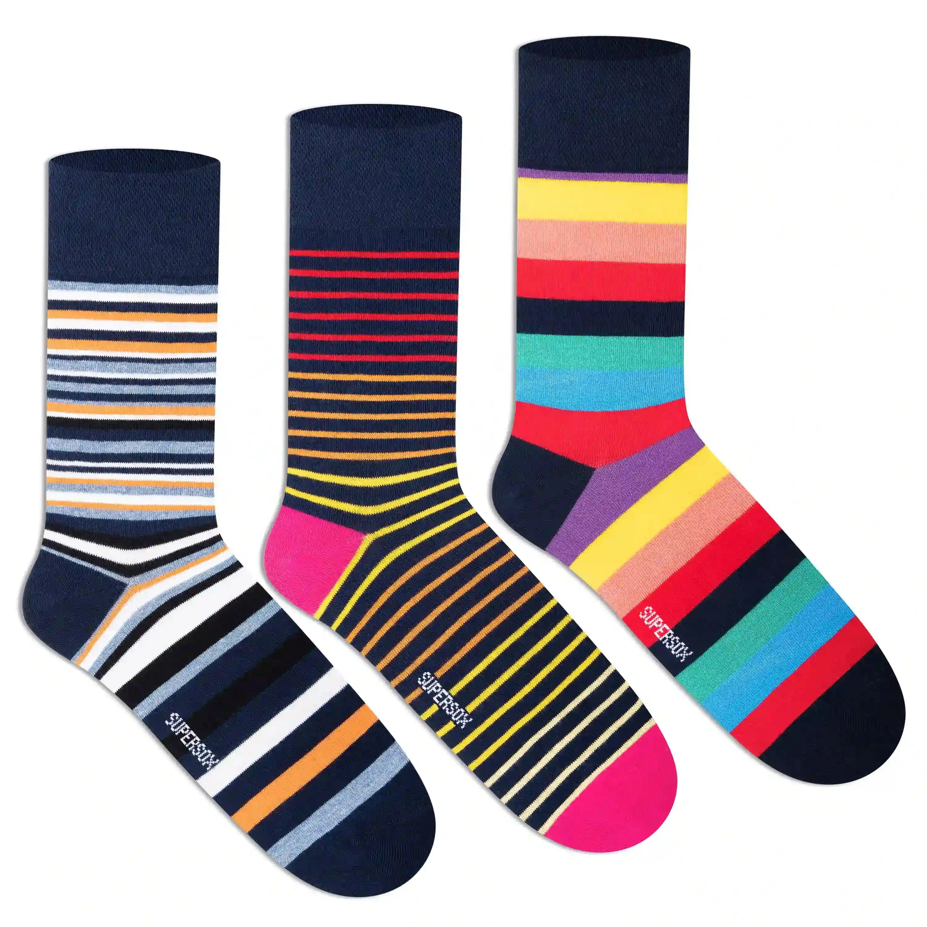 Funky Crew Socks (Unisex) - Pack of 3