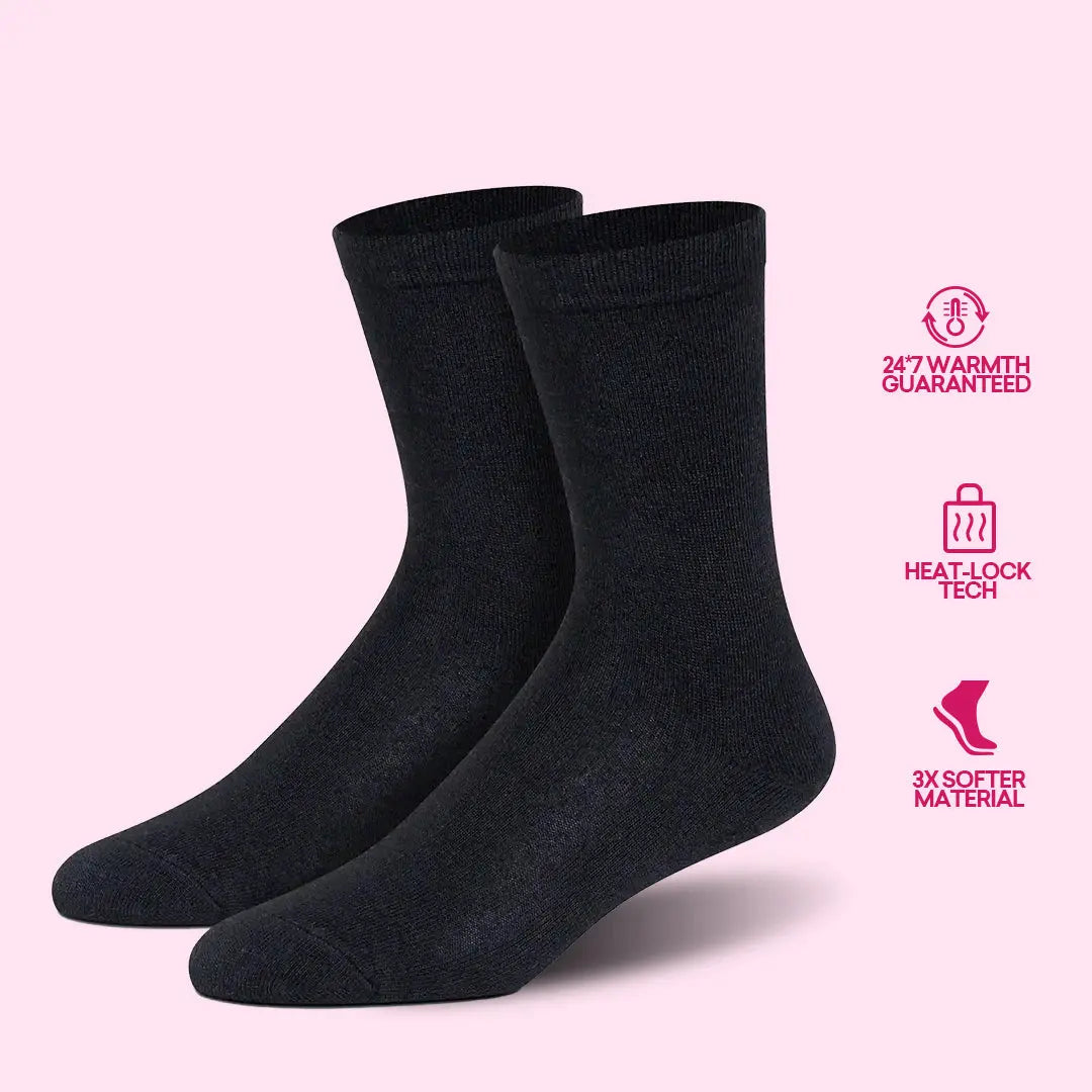 Winter Black Socks Simla Collection - Women (Pack of 2) Supersox