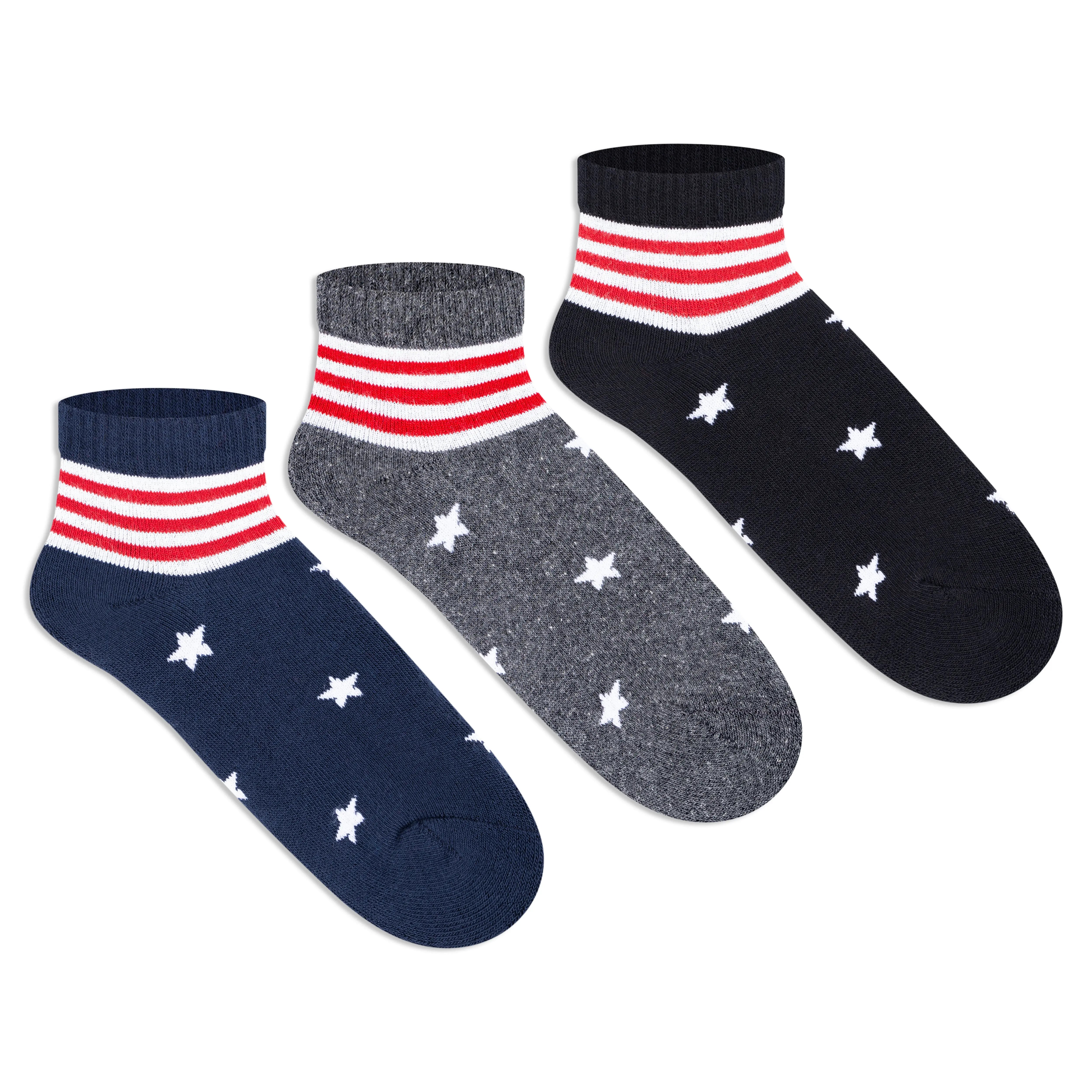 Sports Ankle Socks for Boys (Pack of 3)